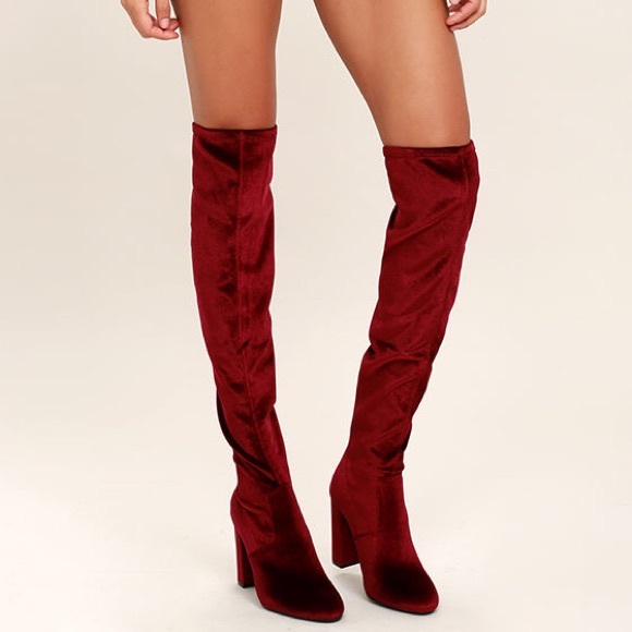 Steve Madden Shoes - Steve Madden Emotions Thigh High Boots (Burgundy)